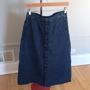 VINTAGE Briggs Denim Button Front Midi Skirt
